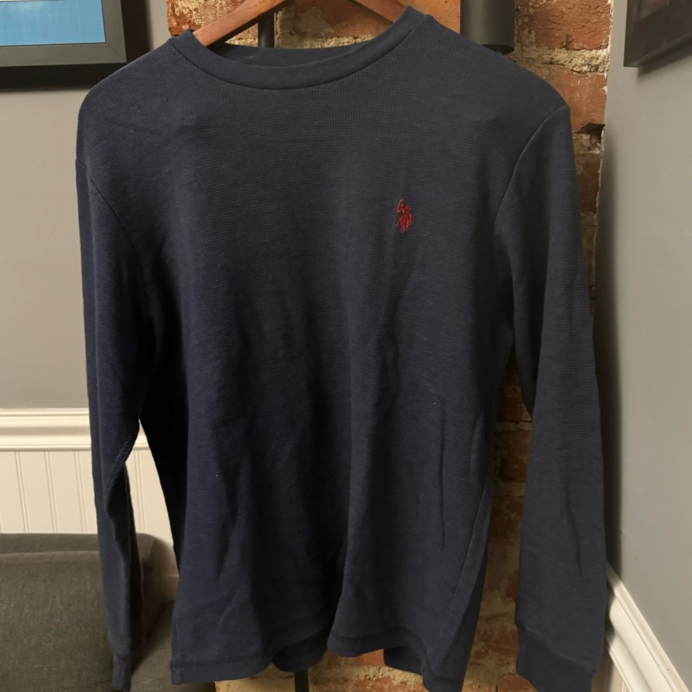 Blue Long Sleeve Men’s Waffle Shirt US Polo Assn Size Medium